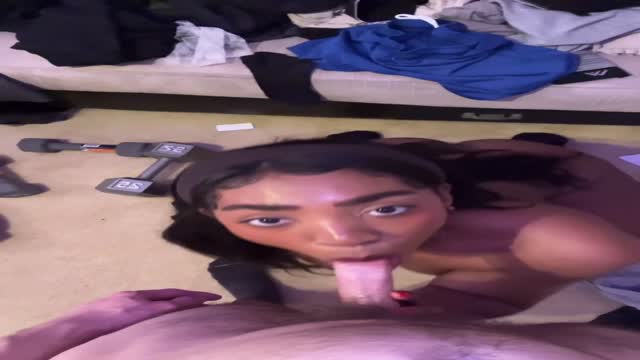 Petite and thick fine shit lets him nut all over her face