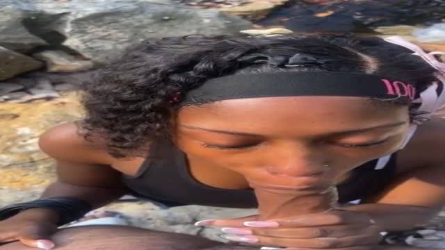 Nasty thot catching nut on the beach