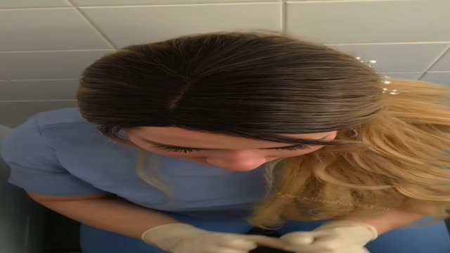 White girl nurse sperm sample pov