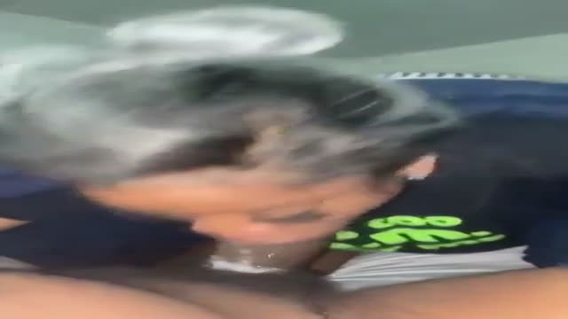 Black girl gives him her throat