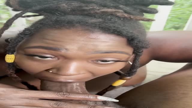 Sexy thick ebony beats a thick cum load out on her face