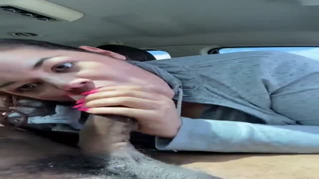 Latina loves looking in the camera while I cum in her mouth