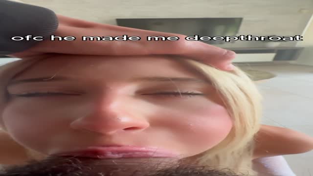 Blonde little cum slut at it again
